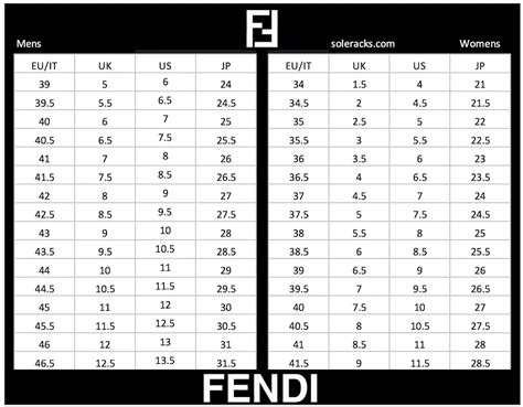 fendi size chart.